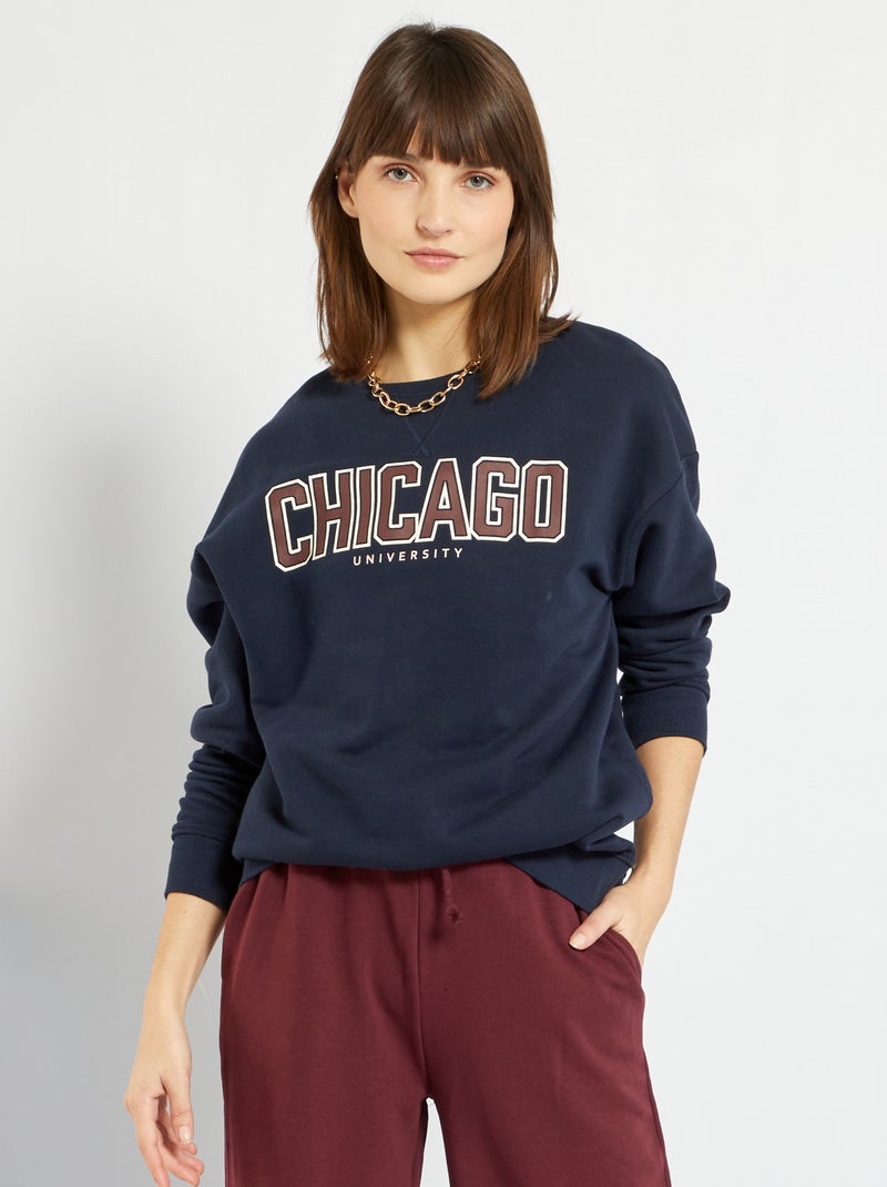Sudadera 'Chicago' de felpa AZUL - Kiabi
