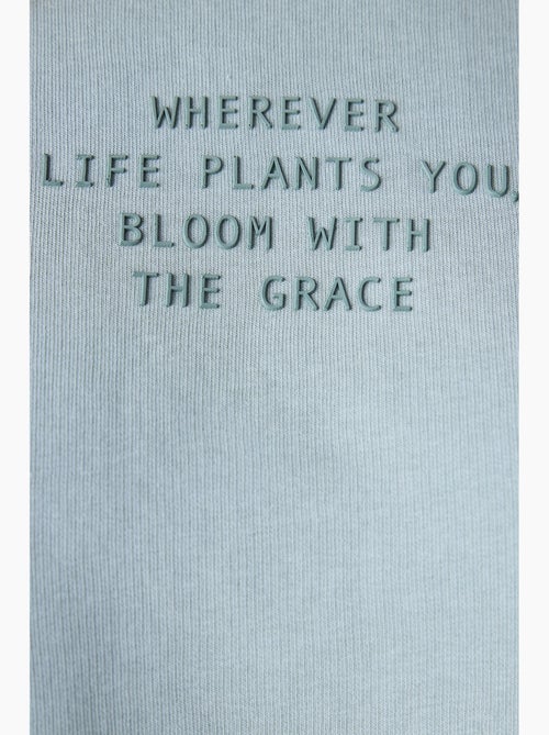 Sudadera clara con capucha y detalles acanalados penti - Kiabi