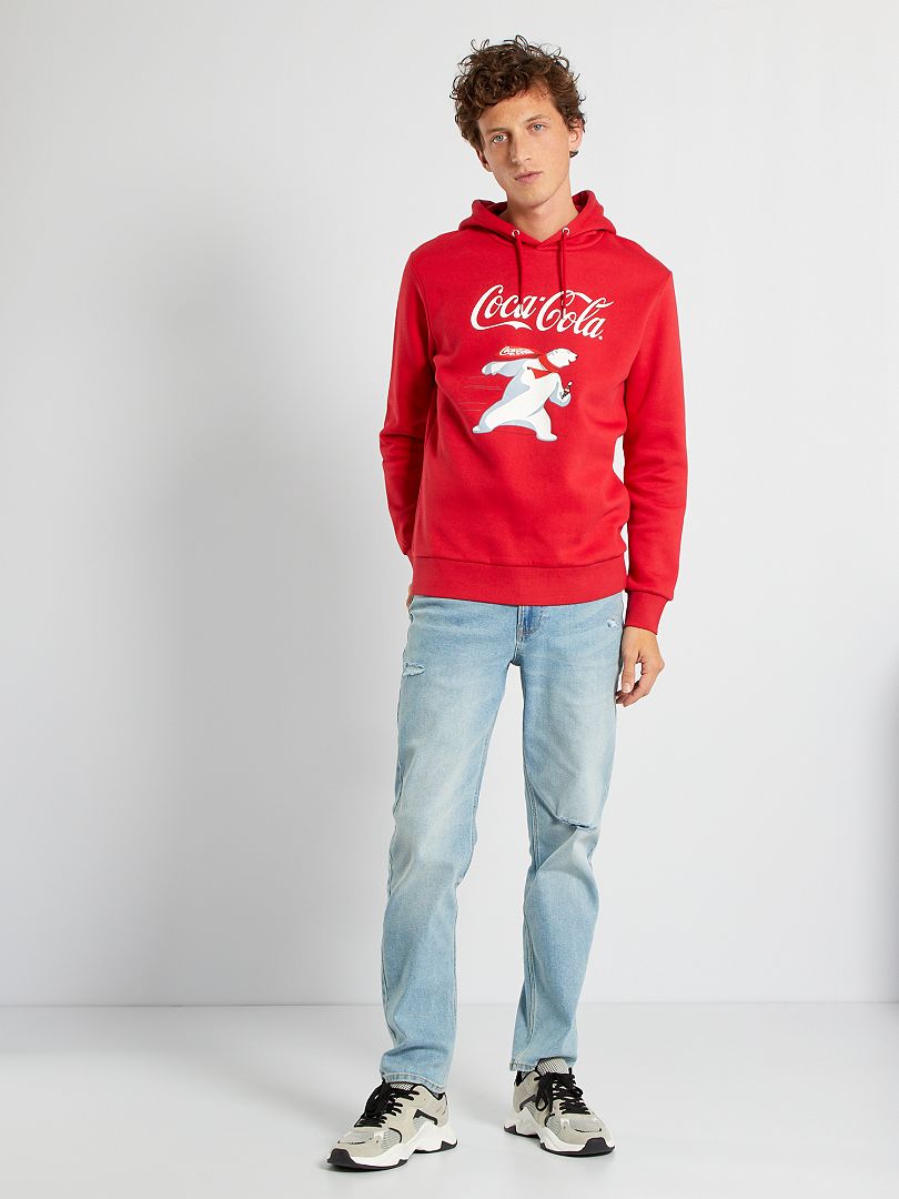 Sudadera 'Coca Cola' con capucha rojo - Kiabi