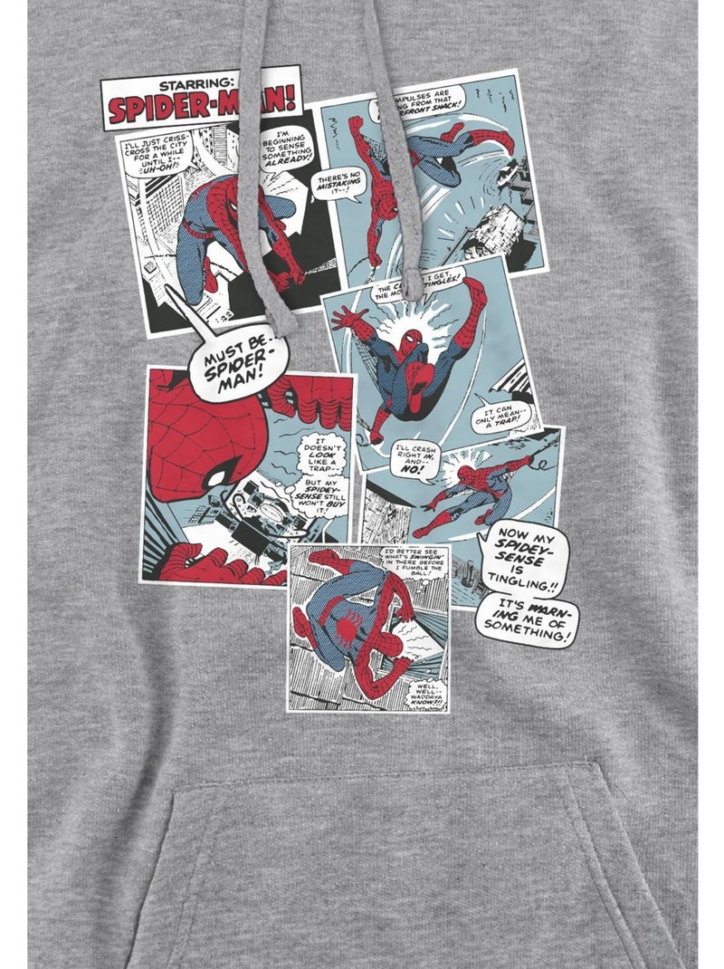 Sudadera collage de paneles para hombre - spider-man Gris jaspeado - Kiabi