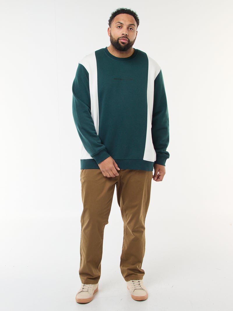Sudadera color block de felpa Verde - Kiabi