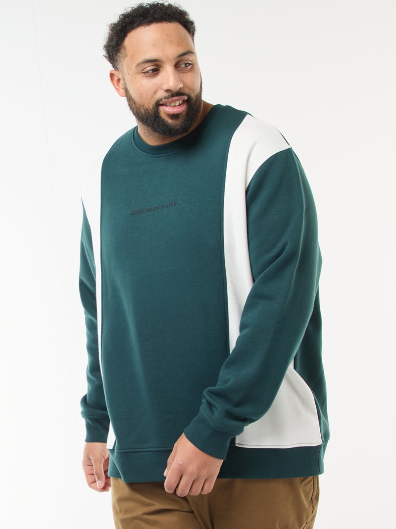 Sudadera color block de felpa Verde - Kiabi