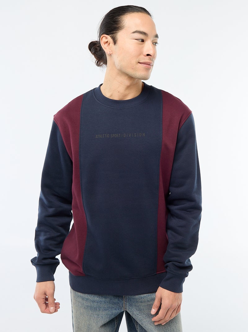 Sudadera color block estilo deportivo Azul - Kiabi