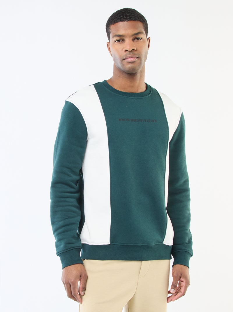 Sudadera color block estilo deportivo Verde - Kiabi