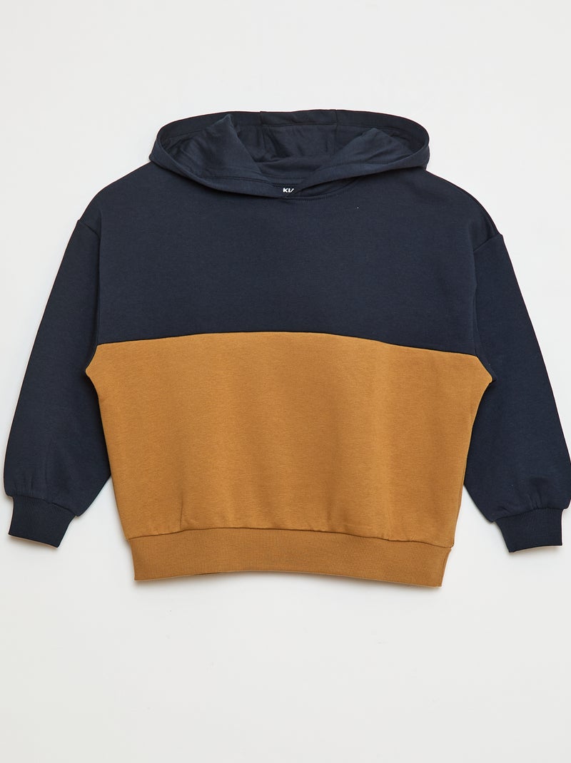 Sudadera colorblock con capucha Azul - Kiabi