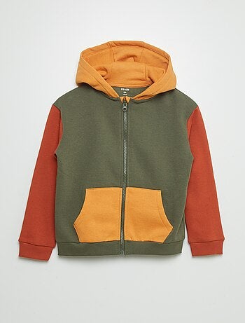 Sudadera colorblock con capucha