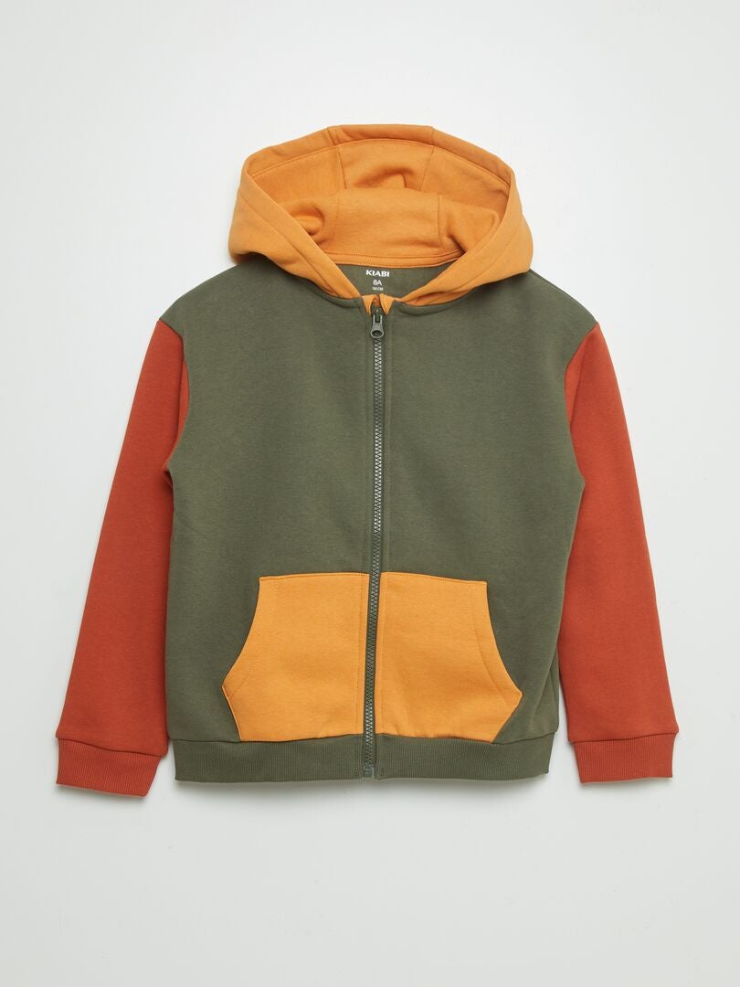 Sudadera colorblock con capucha VERDE - Kiabi