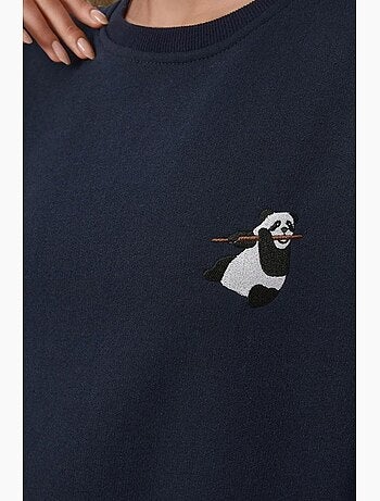 Sudadera cómoda de cuello redondo bordada con estampado animal hiccup