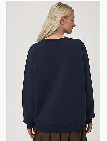Sudadera cómoda de cuello redondo bordada con estampado animal hiccup