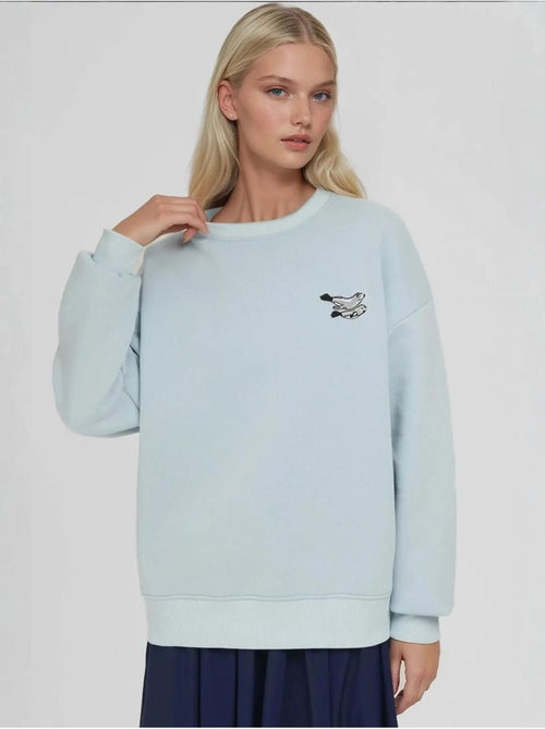 Sudadera cómoda de cuello redondo bordada con estampado animal hiccup - Kiabi Sudadera cómoda de cuello redondo bordada con estampado animal hiccup - Kiabi