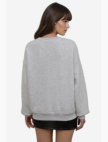 Sudadera cómoda de cuello redondo bordada con estampado animal hiccup