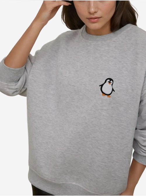 Sudadera cómoda de cuello redondo bordada con estampado animal hiccup - Kiabi Sudadera cómoda de cuello redondo bordada con estampado animal hiccup - Kiabi