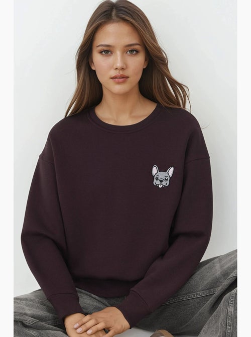Sudadera cómoda de cuello redondo bordada con estampado animal hiccup - Kiabi Sudadera cómoda de cuello redondo bordada con estampado animal hiccup - Kiabi