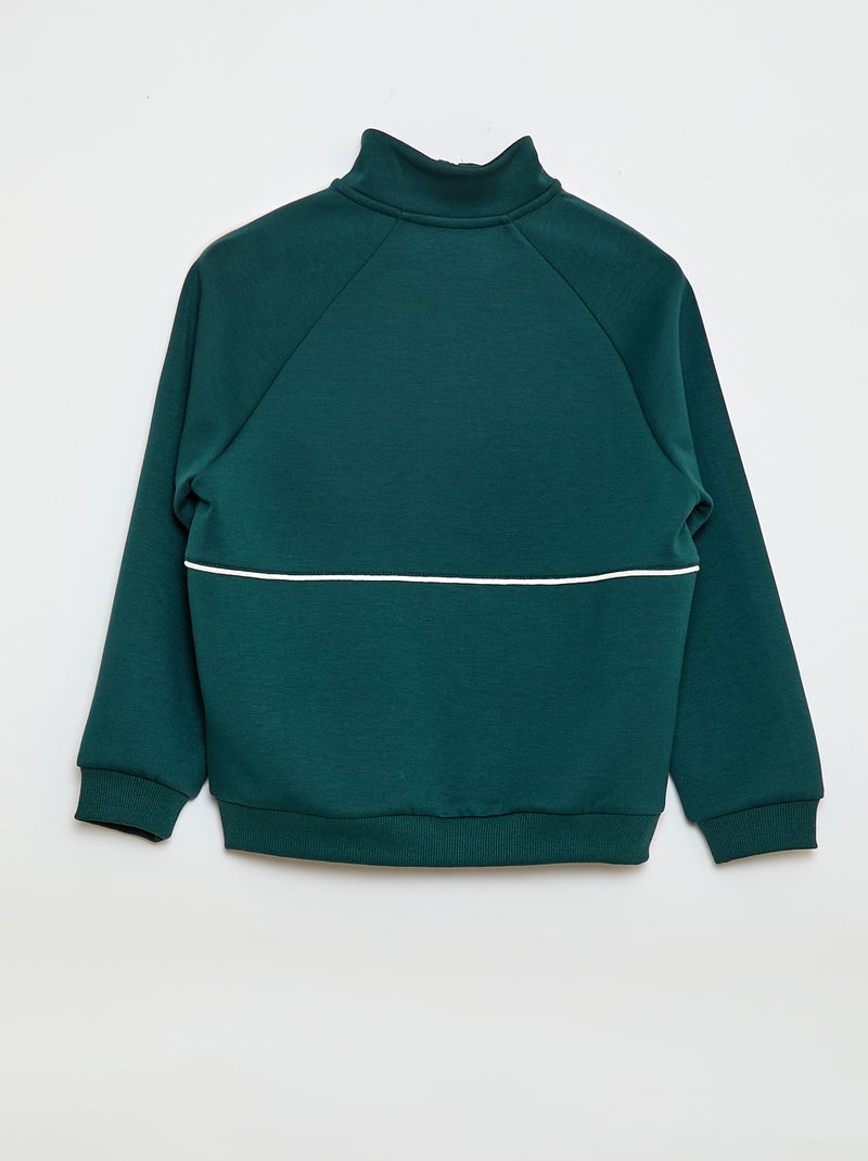 Sudadera con abertura de cremallera Verde - Kiabi