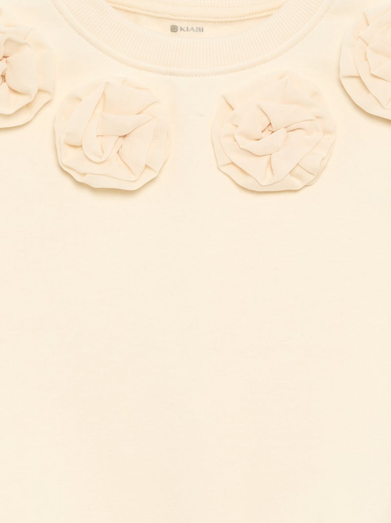 Sudadera con animaciones de 'flores' en 3 dimensiones Crudo - Kiabi