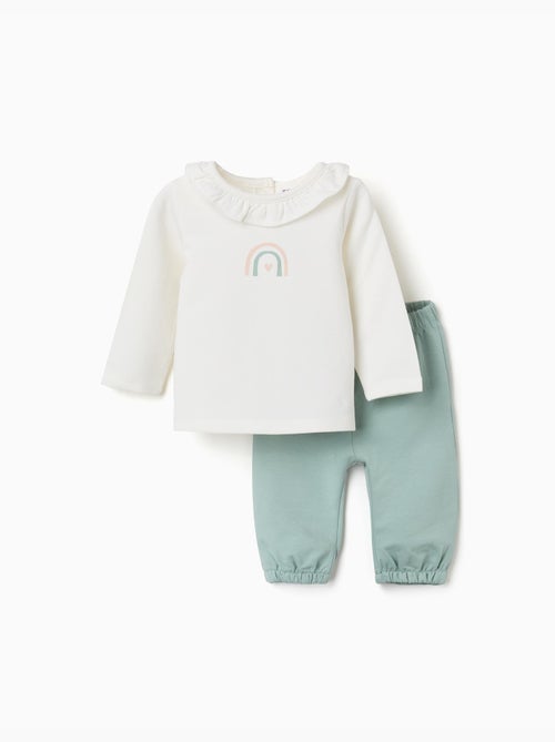 Sudadera con arcoíris estampado + pantalón - Kiabi