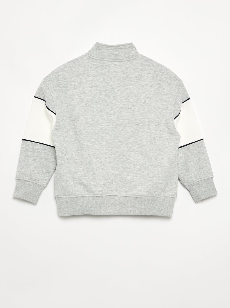 Sudadera con banda ancha contrastada Gris - Kiabi
