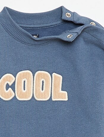 Sudadera con bordado 'cool' en felpa perchada