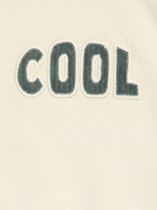 Sudadera con bordado 'cool' en felpa perchada - Kiabi