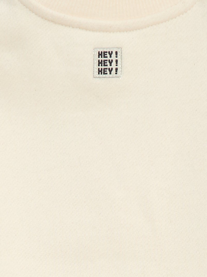 Sudadera con bordado 'cool' en felpa perchada Beige - Kiabi