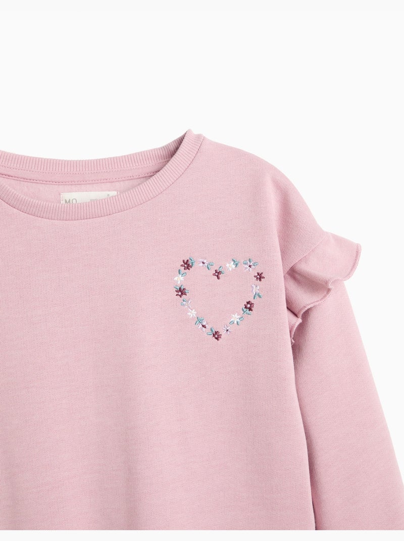 Sudadera con bordado, mo fashion Rosa - Kiabi