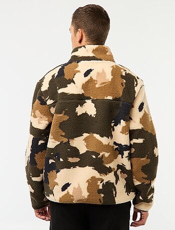 Sudadera con botones a presión efecto borreguito