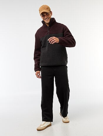 Sudadera con botones efecto borreguito