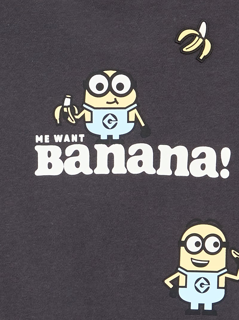 Sudadera con botones 'Minions' de felpa Negro - Kiabi