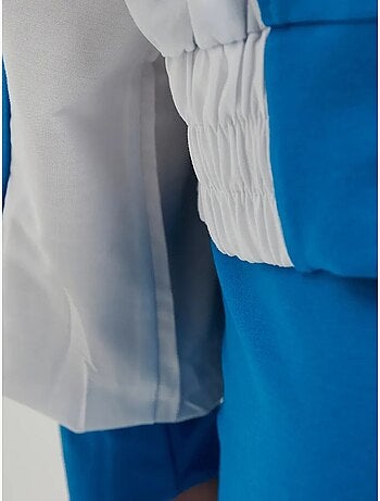 Sudadera con botones y cuello alto con bloques de color