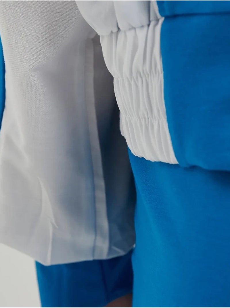 Sudadera con botones y cuello alto con bloques de color Azul - Kiabi