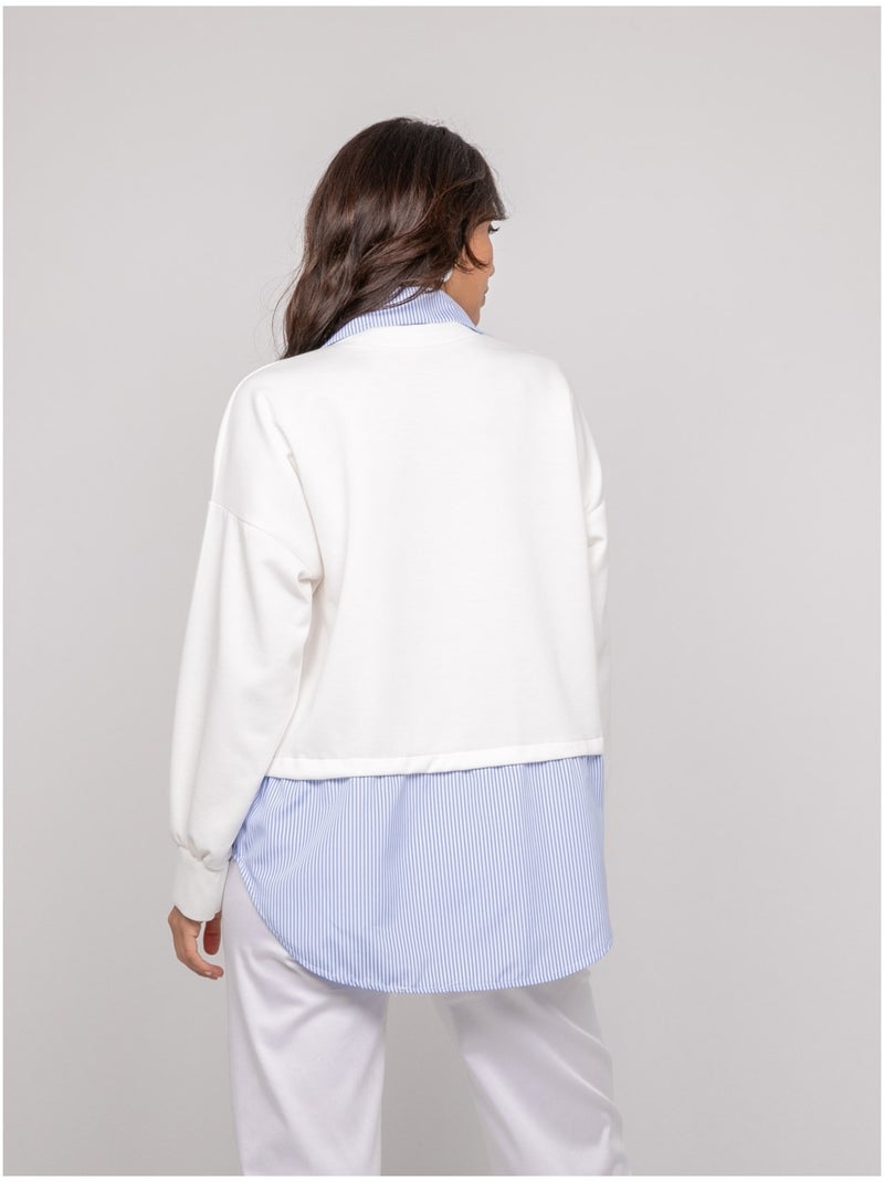 Sudadera con camisa de rayas YEVANE Blanco - Kiabi