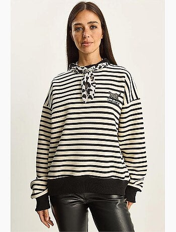 Sudadera con capucha a rayas y cordón lucci