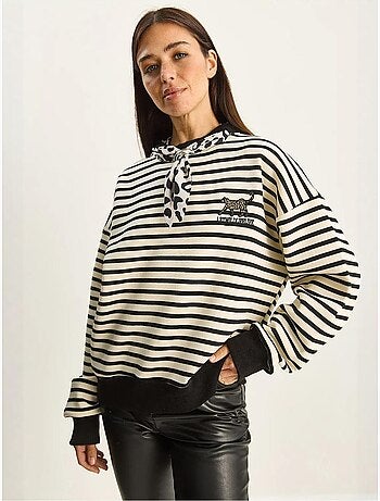 Sudadera con capucha a rayas y cordón lucci