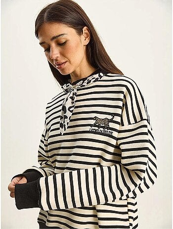 Sudadera con capucha a rayas y cordón lucci