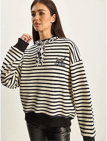 Sudadera con capucha a rayas y cordón lucci