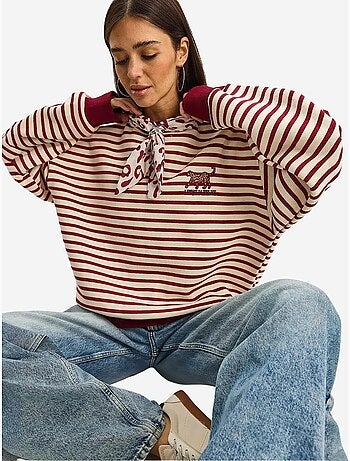 Sudadera con capucha a rayas y cordón lucci