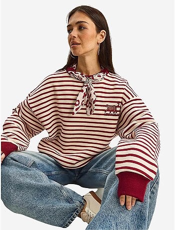 Sudadera con capucha a rayas y cordón lucci