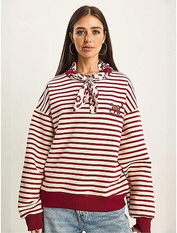 Sudadera con capucha a rayas y cordón lucci