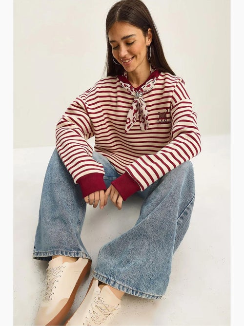 Sudadera con capucha a rayas y cordón lucci - Kiabi
