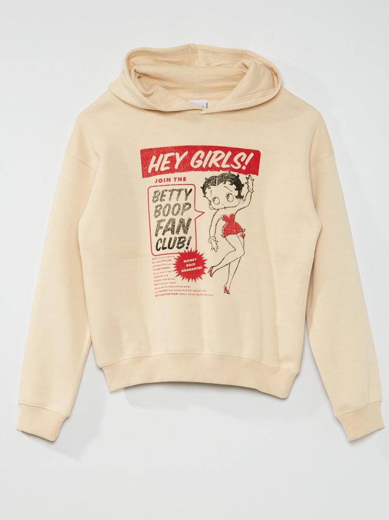Sudadera con capucha 'Betty Boop' beige - Kiabi