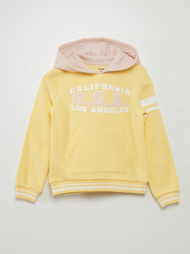 Sudadera con capucha bicolor estilo americano AMARILLO - Kiabi