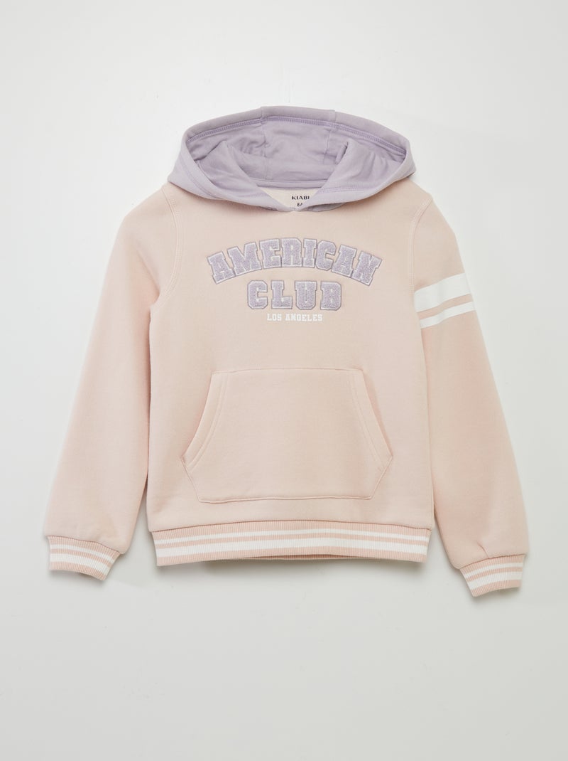 Sudadera con capucha bicolor estilo americano ROSA - Kiabi