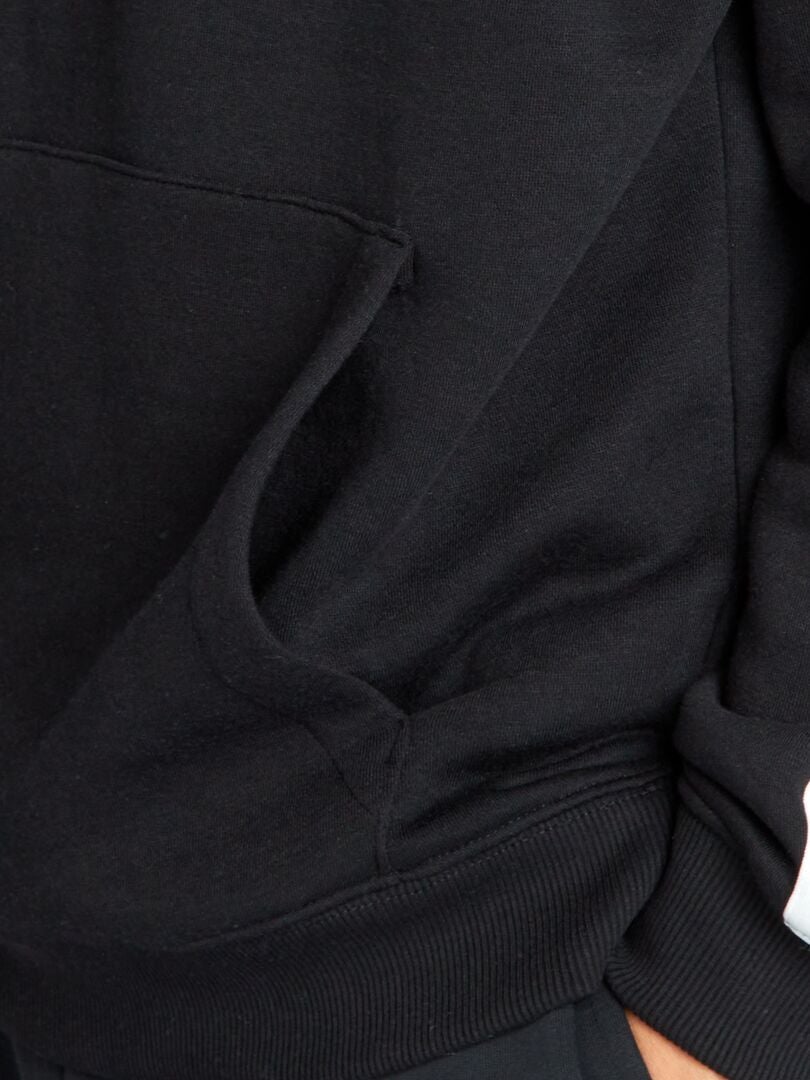 Sudadera con capucha bicolor Negro - Kiabi