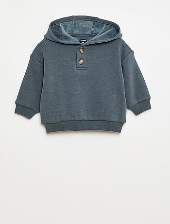 Sudadera con capucha, botones y forro cálido