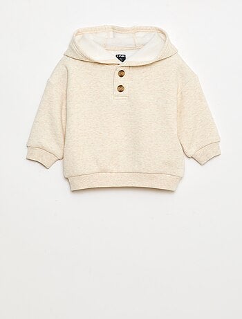 Sudadera con capucha, botones y forro cálido