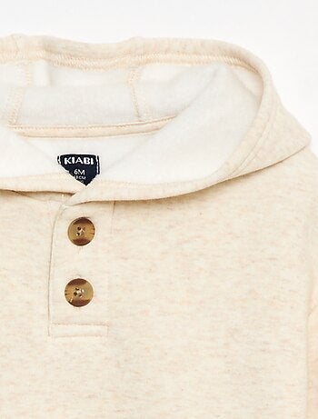 Sudadera con capucha, botones y forro cálido