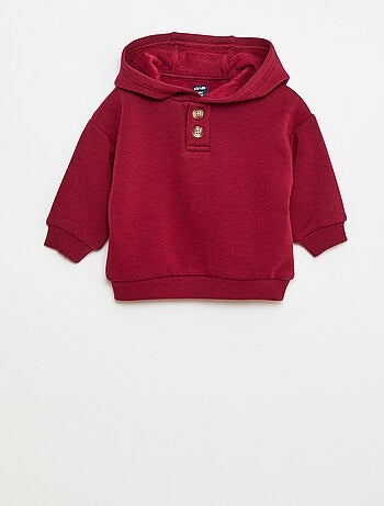 Sudadera con capucha, botones y forro cálido