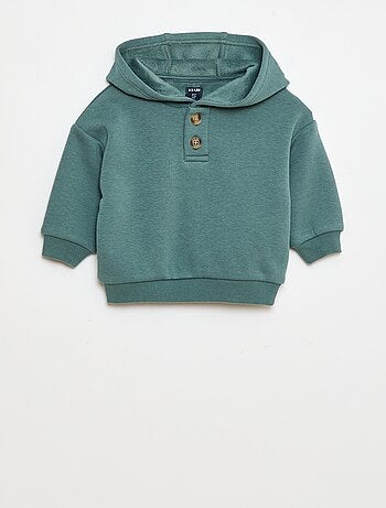 Sudadera con capucha, botones y forro cálido