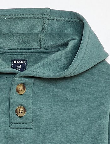 Sudadera con capucha, botones y forro cálido