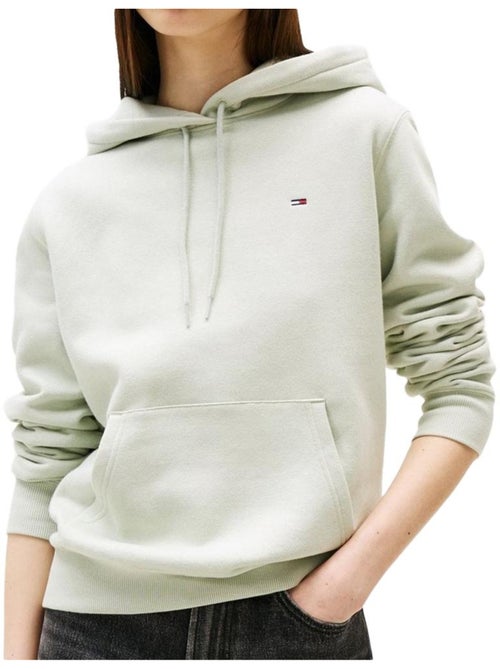Sudadera con capucha clara para mujer Tommy Hilfiger Flag - Kiabi Sudadera con capucha clara para mujer Tommy Hilfiger Flag - Kiabi